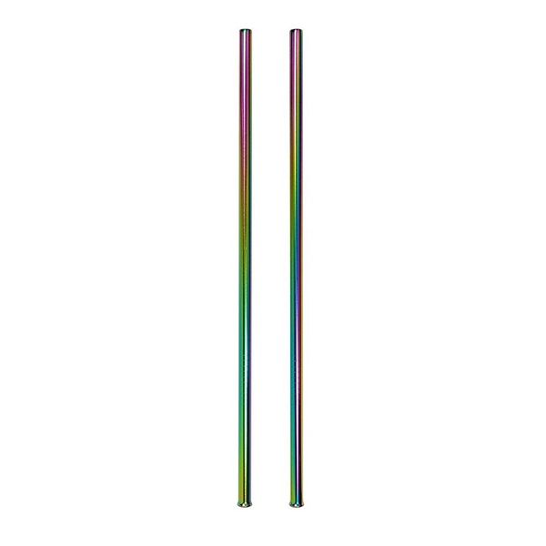 Gift Tribe Collective - Stainless Steel Straws - Rainbow - Set Of 2