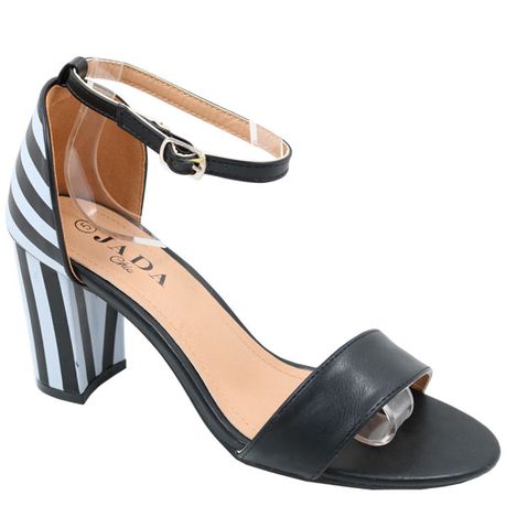 Ladies Stripe Heels - Black | Buy 