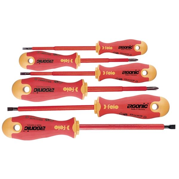 Felo 413 Screwdriver Set 6 Piece Ergonic Insulated VDE Sl/Ph