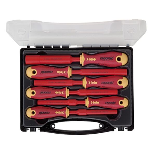 Felo 419 Nut Driver Set 6 Piece Ergonic Insulated VDE Sl Hard Case