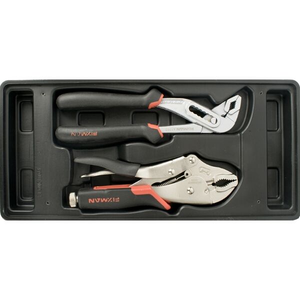 Fixman Tray 2 Piece Plier Set Groove Joint Pliers 10" And Lock Grip Pl