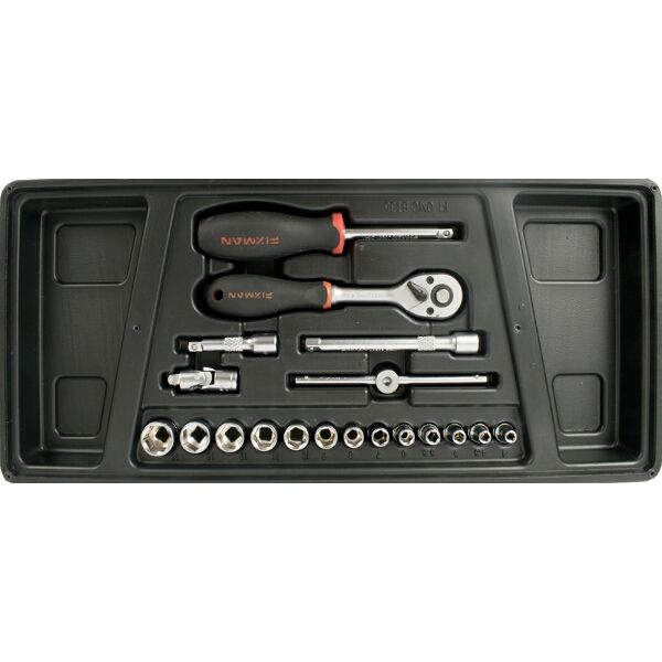 Fixman Tray 19 Piece 1/4" Drive Sockets And Accessories