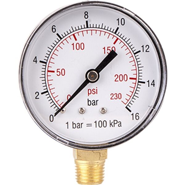 GAV Pressure Gauge 0-16Bar 1/4Lower63mm