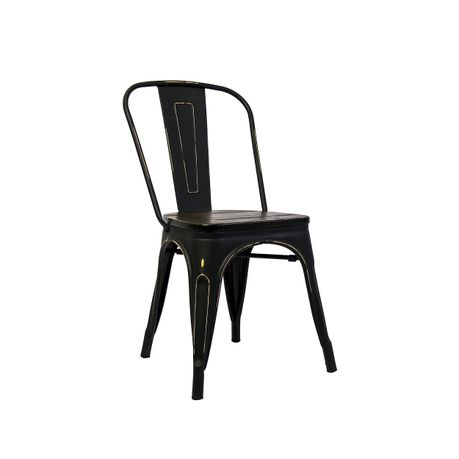 black and metal chair