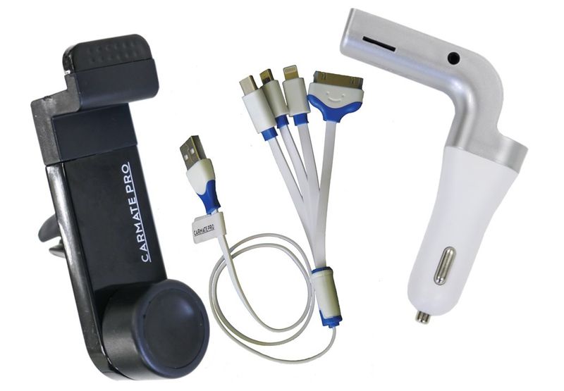 Carmate Pro Uber Silver, AV Holder and 4.1 Universal Charging Lead