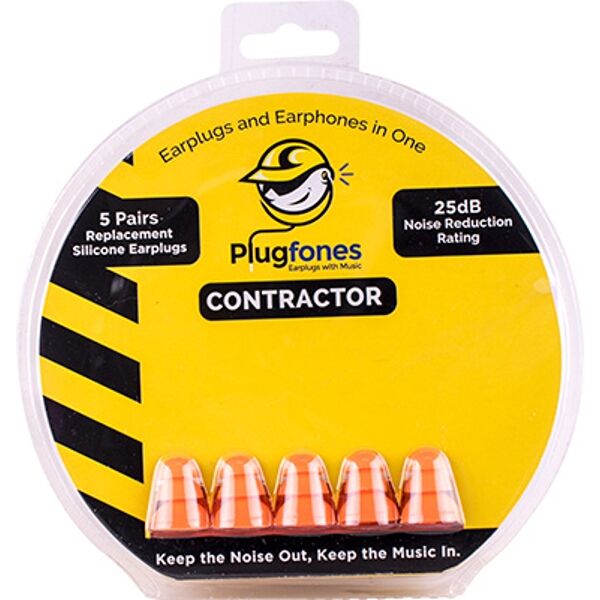 Plugfones Replacement Silicone Ear Bud Contractor Orange