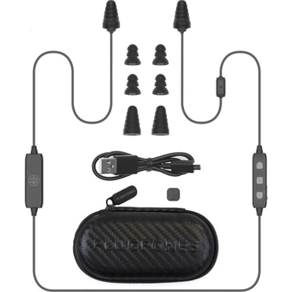 Plugfones Bluetooth Liberate Plugfone Black &amp; Black Earphones With Mic &amp; Vol Cont