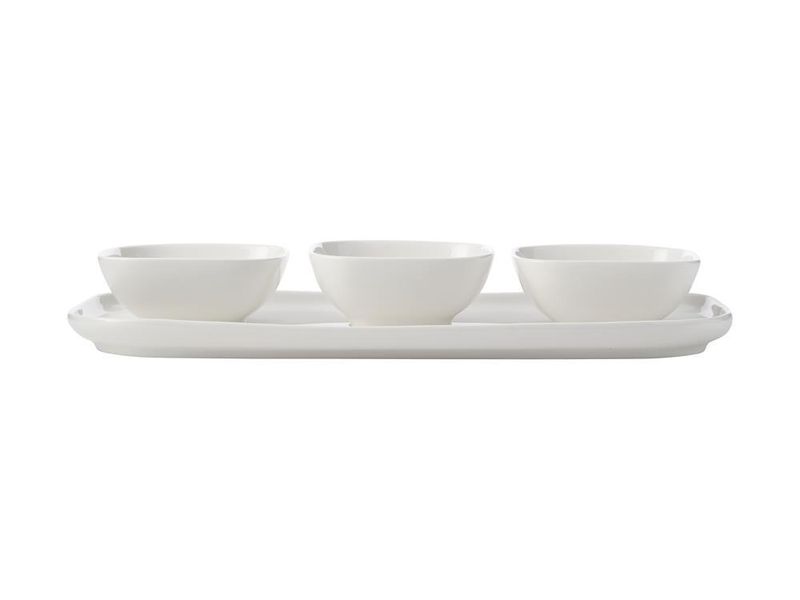 Maxwell &amp; Williams - Rectangle Platter with Three Small Bowls - Set of 4