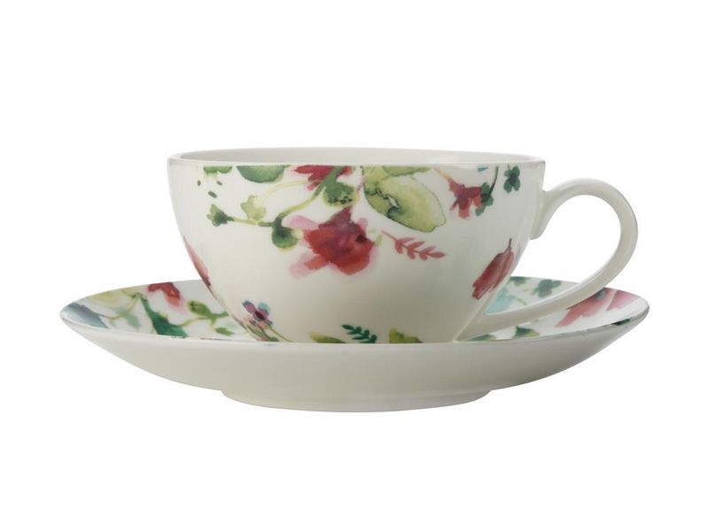 Maxwell &amp; Williams - 250ml Primavera Coupe Cup &amp; Saucer - Set of 8