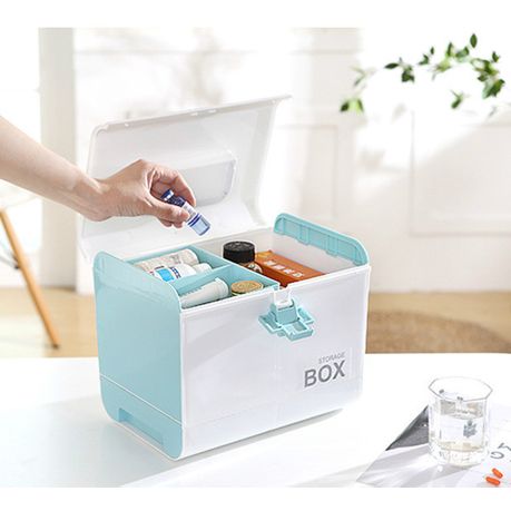 Three-layer Folding Medicine Box, Household Large-capacity Multi-layer Medicine  Box, Medical Storage Medicine Box. 