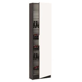 5 Shelf Shoe Storage Cabinet with Full Length Mirror - Brown | Shop ...