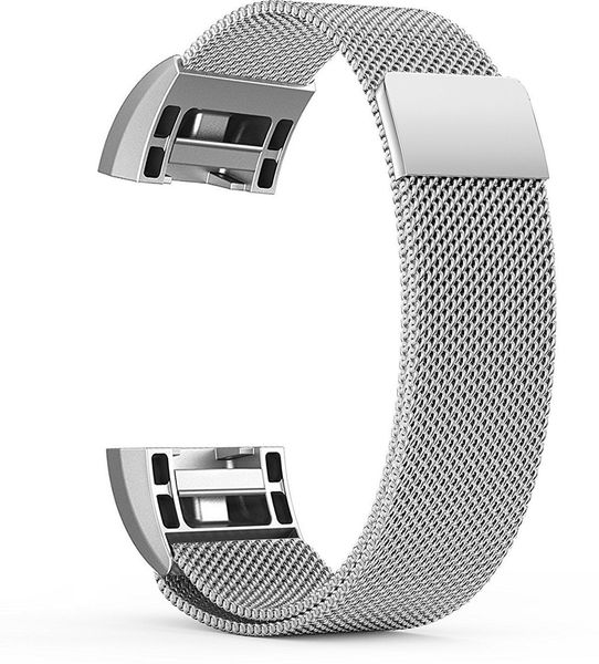 Linxure Steel Mesh Replacement Strap for Fitbit Charge 2 - Large