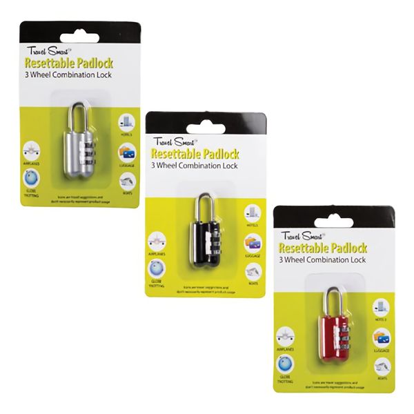 Bulk Pack x 6 Padlock Combination Reset Travelsmart