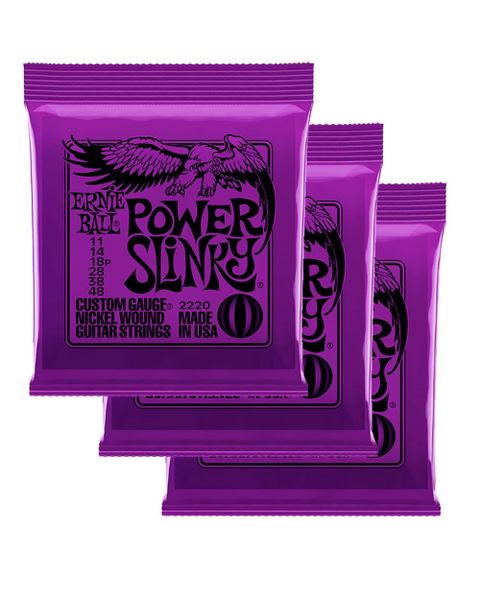 Ernie Ball Power Slinky Nickel Wound Guitar Strings Pack Of 3