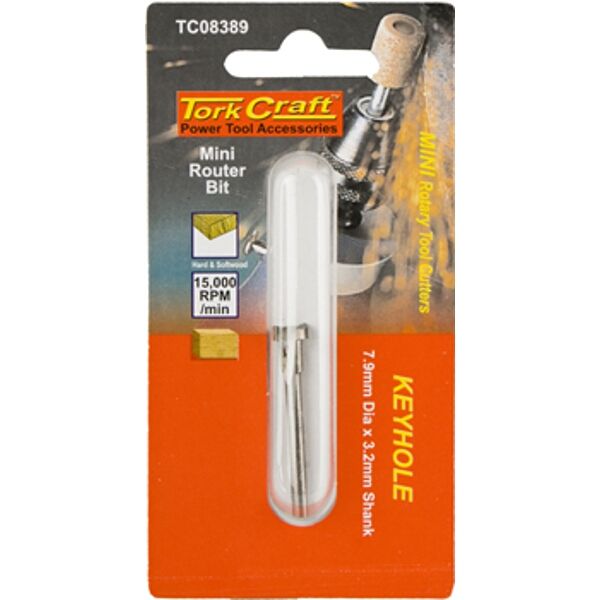 Tork Craft Mini Router Bit 7.9mm Keyhole 3.2mm Shank