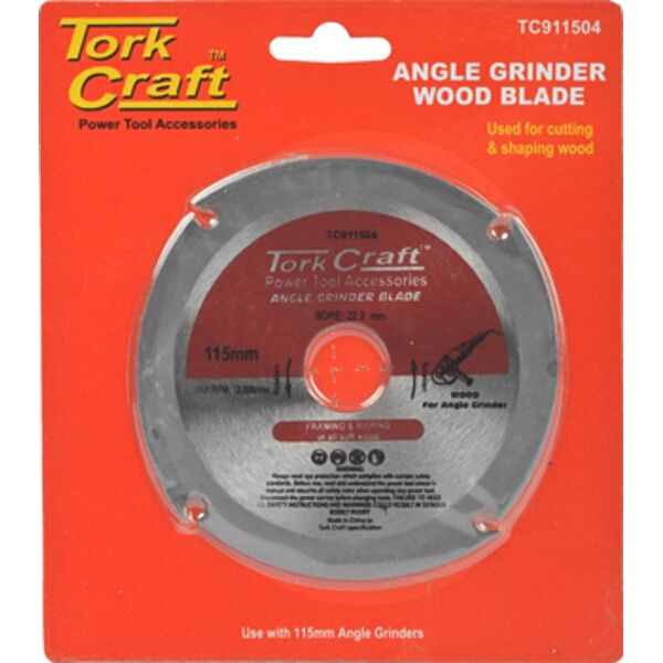 Tork Craft Blade 4 Teeth 115mm x 22.23mm for Wood On Angle Grinder