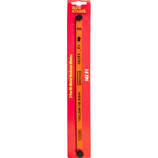 Tork Craft 2 Piece Hacksaw Blade Bi-Metal 14Tx300 Hanging Card