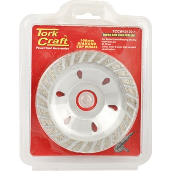 Tork Craft Dia.Cup Wheel 100x22.23mm Turbo Cold Pressed