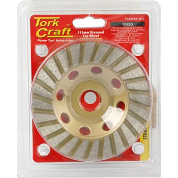Tork Craft Dia. Cup Wheel 115 x 22.23mm Turbo Laser Welded