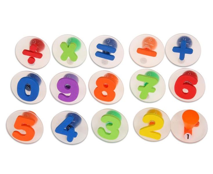 15 Giant Number Stamps in Plastic Tray