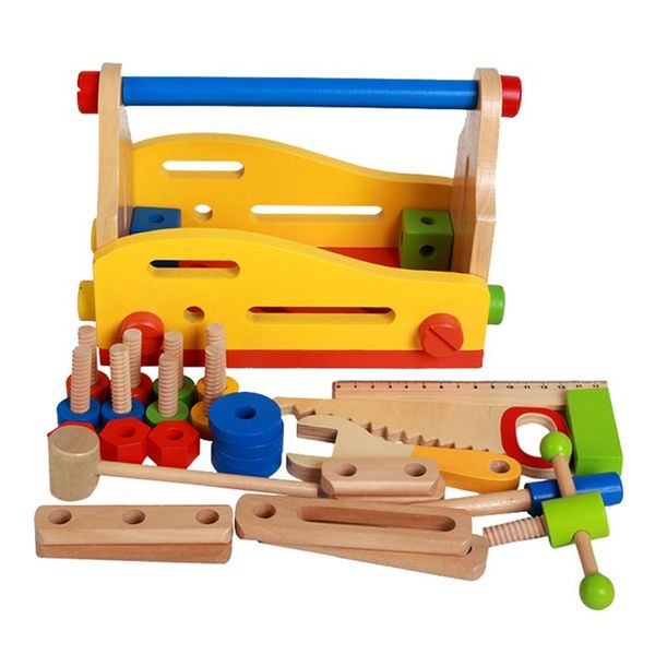 Kid's Wooden Tool Box and Accessory Play Set
