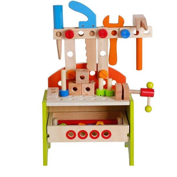 Childrens Wooden Table Top Work Bench Toy