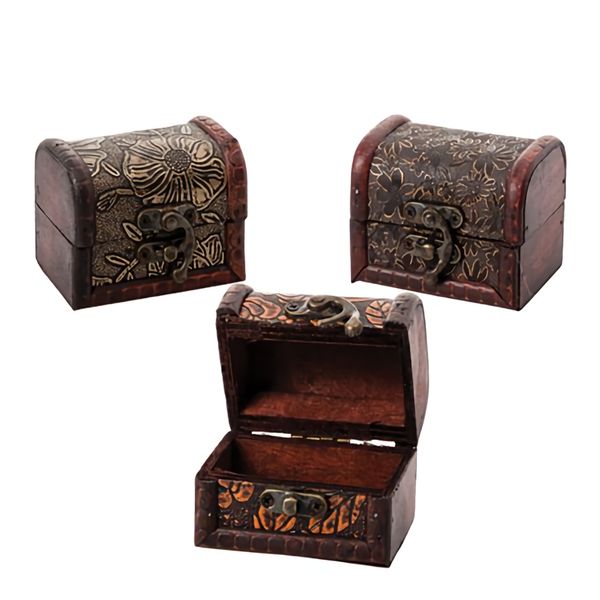 Bulk Pack x 6 Jewellery Box Wooden 8x6cm