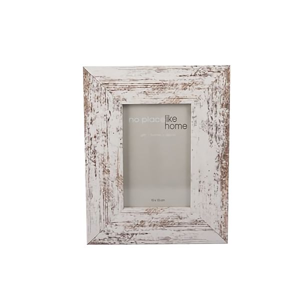 Bulk Pack x 3 White Stressed Wooden Picture Frame - 10x15cm