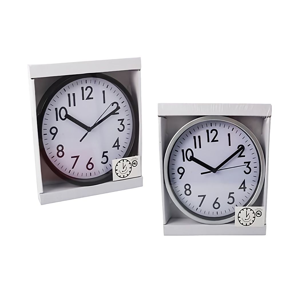 Bulk Pack x 2 Clock Wall Quartz Plastic Round 20cm Shop Today. Get it Tomorrow!