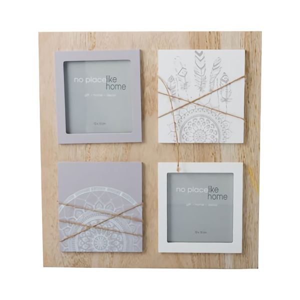Bulk Pack x 4 Picture-Frame Collage Wooden 4 Hole 30x30cm