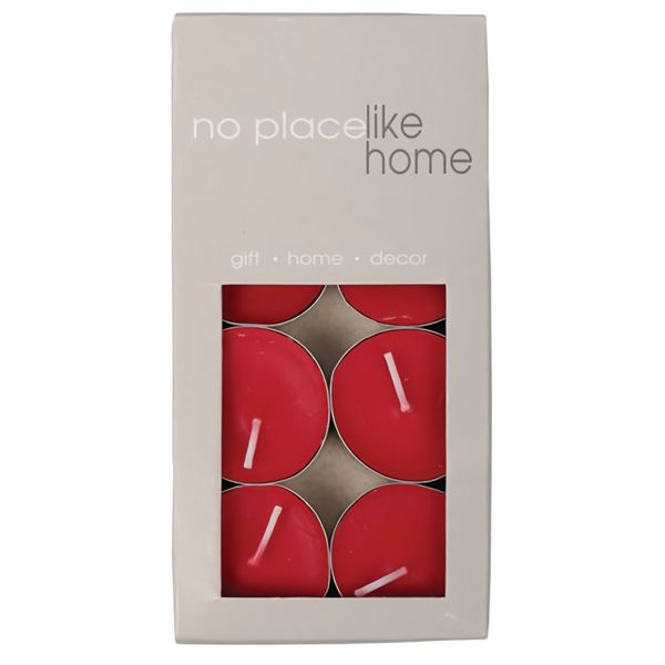 Bulk Pack x 6 Candle Tea-Lite Red 3.5cm Box-8