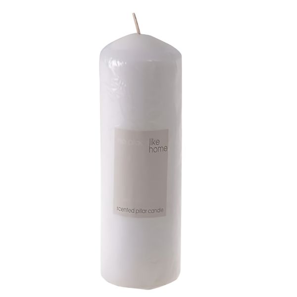Bulk Pack x 4 Candle Pillar Round White 20x7cm