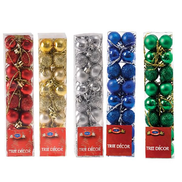 Bulk Pack x 5 Xmas Tree Decor Ball Polished 32piece 25mm