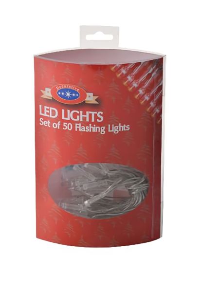 Bulk Pack x 4 Xmas Lights Battery Operated In 50 Led Lights Flashing Colors