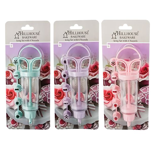 Bulk Pack x 3 Hillhouse Cake Decorating Set with 5 Plastic Nozzles