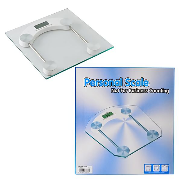 Bulk Pack X 2 Bathroom Scale Square Lcd Glass Platform