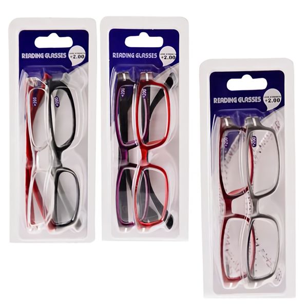 Bulk Pack X 3 Reading Glass Twin Packs Strength:2