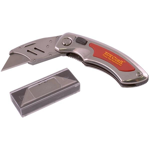 Tork Craft Knife Utility Red with 5 Spare Blades In Blister 3366A
