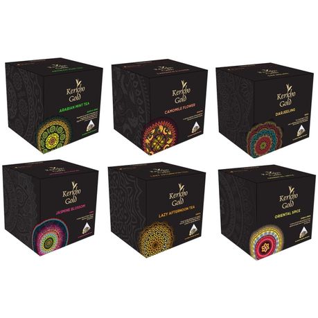 Kericho Gold Luxury Pyramid Silk Tea Bag Variety Box Pack Kericho Gold Luxury Pyramid Silk Tea Bag Variety Box Pack