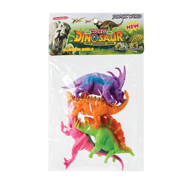Bulk Pack x 4 Animals Dinosaurs Bright Colors - 4 Pack