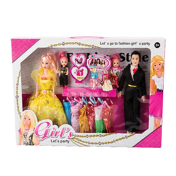 Bulk Pack x 2 Doll Med 30cm/29cm Family &amp; Dress Set