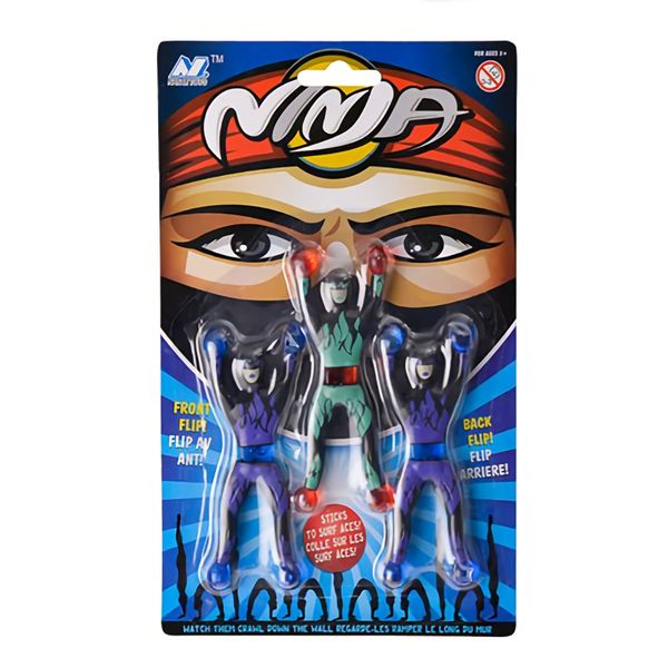 Bulk Pack x 4 Novelty Sticky Ninja's - 3 Pack
