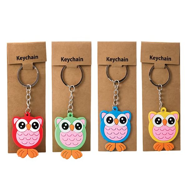Bulk Pack X 8 Key Chain Silicone Owl