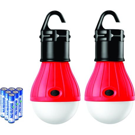 LED Camping Lantern Set of 2 Red & Purple