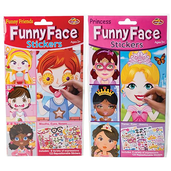Bulk Pack x 3 Stickers Funny Face