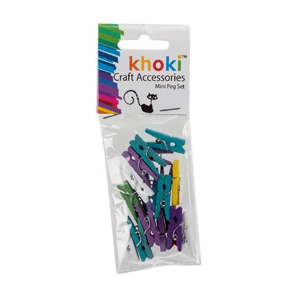 Bulk Pack x 6 Art &amp; Craft Mini Wooden Clip Set