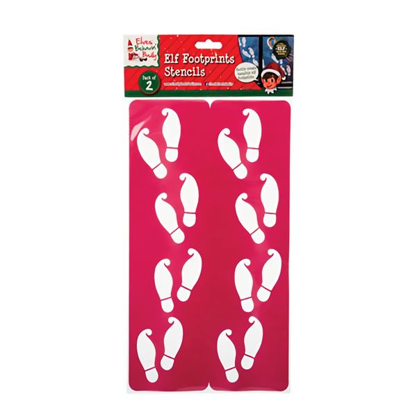 Bulk Pack x 6 Xmas Sundry Elf Foot Print Stencil 2 Pack