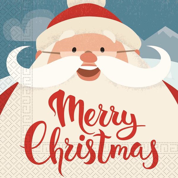 Three Ply Napkins 33cm x 33cm - Joyful Claus