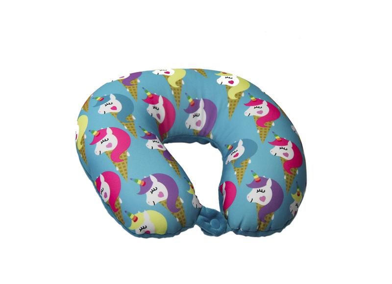 Medoodi Neck Cushion - Unicorn Ice Creams - Light Blue