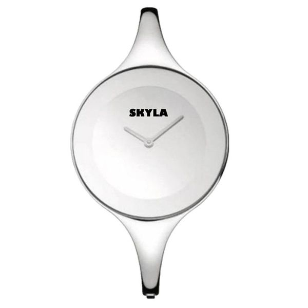 Skyla Jewels Ladies Black Bangle Watch - Blue Face